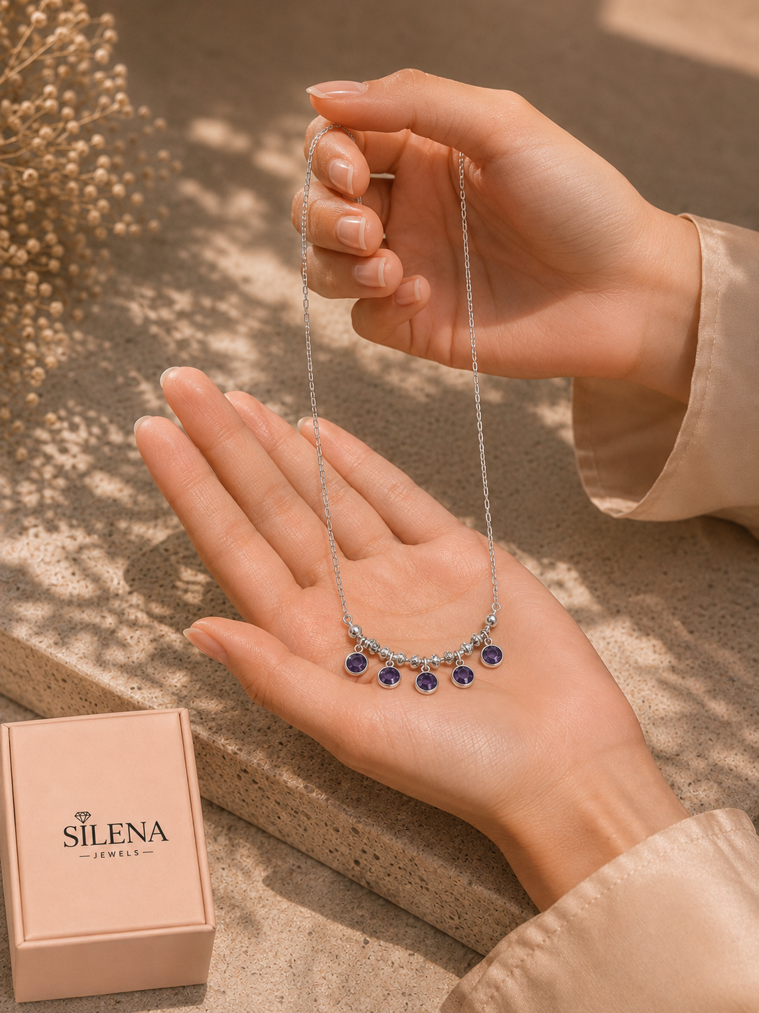 Violet Cascade Necklace - Image 3