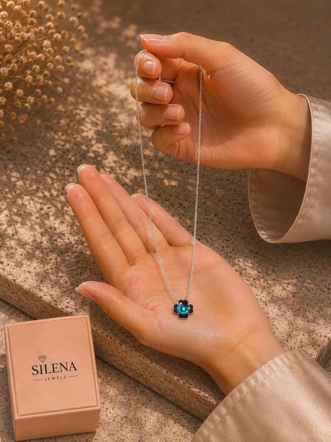 Azure Bloom Necklace - Image 3